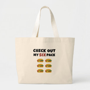 Bolsa Tote Grande Veja meu pacote de seis burgers.