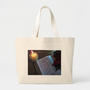 Bolsa Tote Grande Vela, Bíblia e Poinsetta