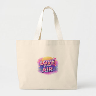 Bolsa Tote Grande Vela de Amor dos Anos 80 Retrô para o Dia dos Namo