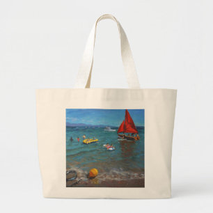 Bolsa Tote Grande Velas amarelas Abersoch da bóia e do vermelho