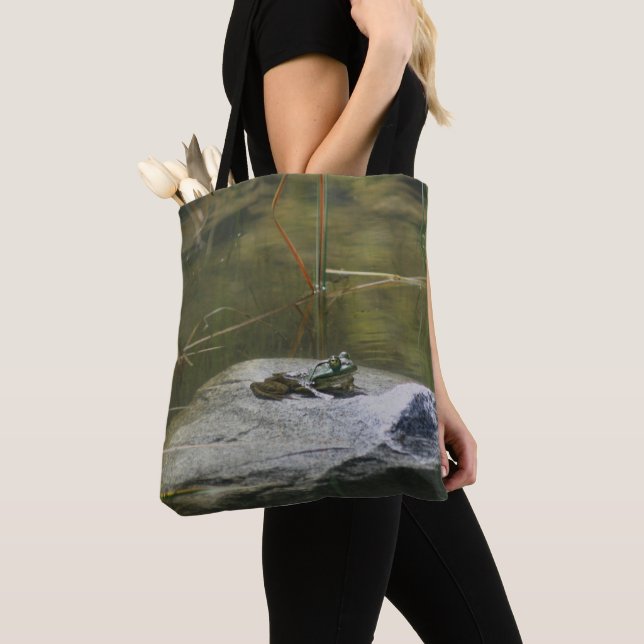Bolsa Tote Grande Velho Touro Em Pond Nature (Close Up)