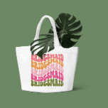 Bolsa Tote Grande Vermelhos cor-de-rosa verde-cor-de-rosa retro víbo<br><div class="desc">Verde cor-de-rosa verde-cor-de-rosa retro simples vibes legal dos anos 60,  despedida de despedida de solteira a favor dos bolsas.</div>