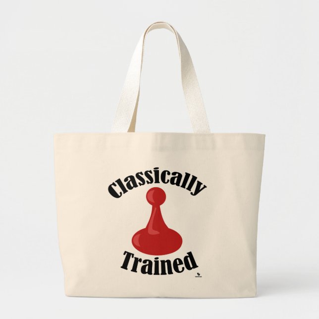 Bolsa Tote Grande Versão do Jogo de Tabuleiro Treinada Classicamente (Frente)