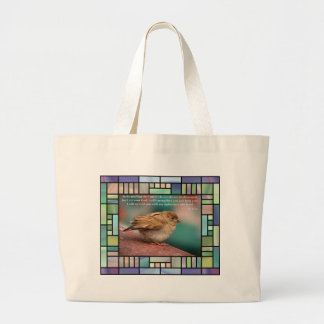 Bolsa Tote Grande Verso da bíblia do 41:10 de Isaiah com vitral do