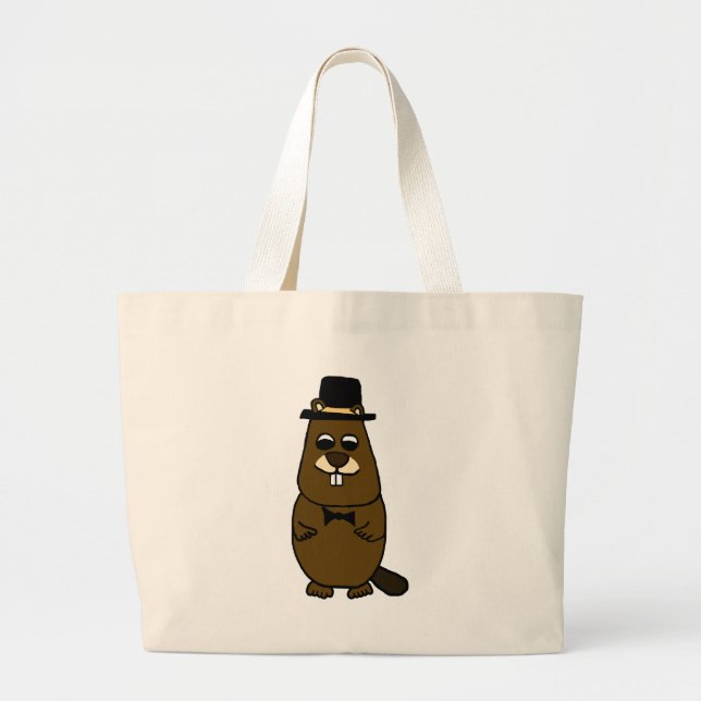 Bolsa Tote Grande Vestido Groundhog (Frente)