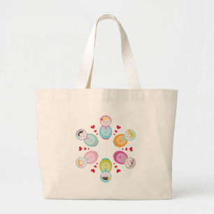 Bolsa Tote Grande VESTUÁRIO: bonecas de babushka - mandala