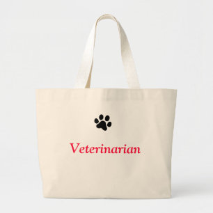 Bolsa Tote Grande Veterinário com impressão preto da pata