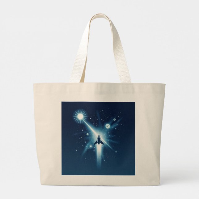 Bolsa Tote Grande Viagem Celestial: Design de Tota de Gravidade" (Ed (Verso)