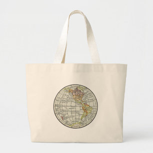 Bolsa Tote Grande Viagem do Globo de Mapeamento do Hemisfério Ociden