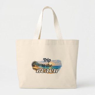 Bolsa Tote Grande Viagem para a Praia Projeto de Fuga do Pôr do Sol