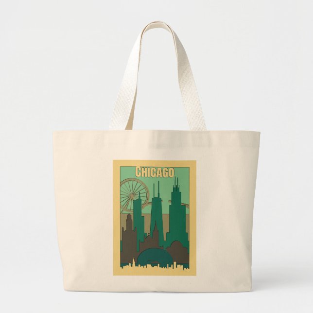 Bolsa Tote Grande Viagem para Chicago (Frente)