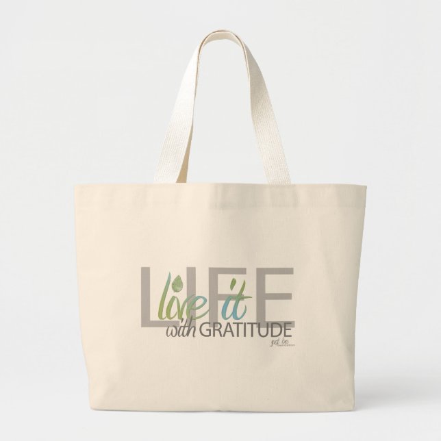 Bolsa Tote Grande VIDA viva ele com gratitude (Frente)