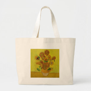 Bolsa Tote Grande vincent van gogh 15 sunflower vase painting