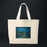 Bolsa Tote Grande Vincent Van Gogh Starry Night Over the Rhone<br><div class="desc">A obra-prima Van Gogh Starry Night - Uma pintura de Vincent Van Gogh,  Starry Night Over the Rhone,  mostra uma noite cheia de estrelas,  e uma ponte. Pintado em Arles France à noite,  pintado em 1888.</div>