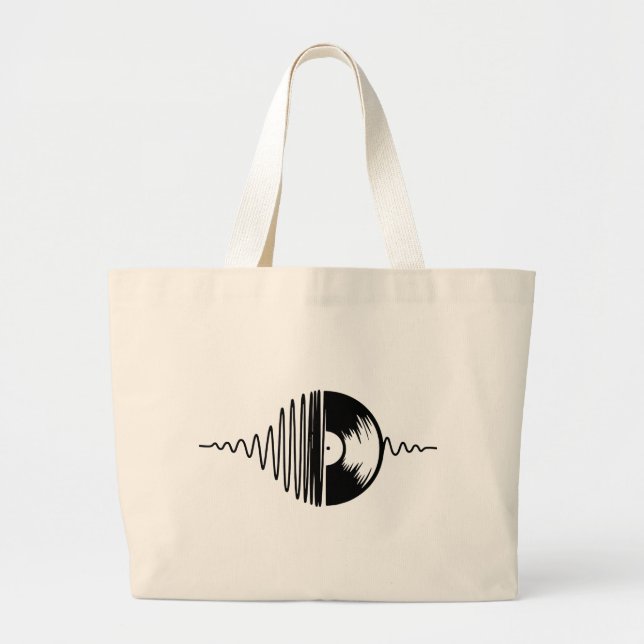 Bolsa Tote Grande vinil da música (Frente)
