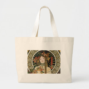 Bolsa Tote Grande Vintage Art Nouveau Mucha Trappestine Poster