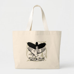 Bolsa Tote Grande Vintage Bird Illustration Puppet Shadow Games