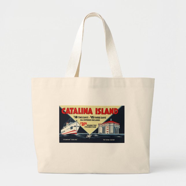 Bolsa Tote Grande Vintage Catalina Island Tote Bag (Frente)