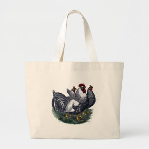 Bolsa Tote Grande Vintage Chickens