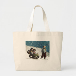 Bolsa Tote Grande Vintage Children Sleding