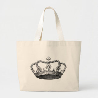 Bolsa Tote Grande Vintage Crown Black and White