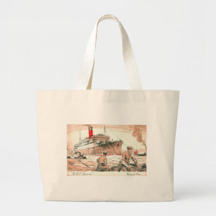 Bolsa Tote Grande Vintage Cunard R.M.S. Laconia