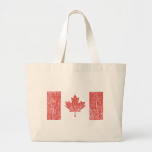 Bolsa Tote Grande Vintage da bandeira de Canadá