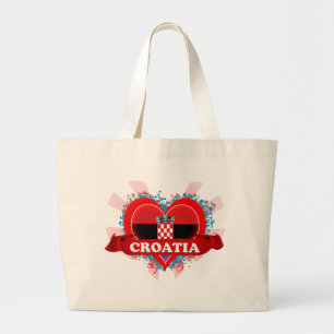 Bolsa Tote Grande Vintage eu amo Croatia