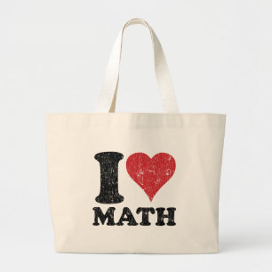Bolsa Tote Grande Vintage I Love Math Classic Tote Bag