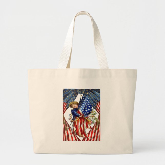 Bolsa Tote Grande Vintage Independência e Liberdade (Frente)