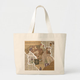 Bolsa Tote Grande  Vintage Journal Collage Aesthetic Jumbo Tote bag