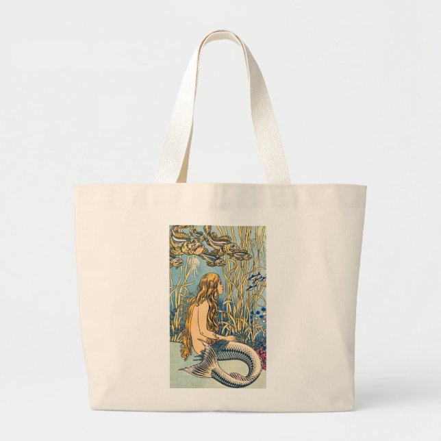 Bolsa Tote Grande Vintage Mermaid (Frente)