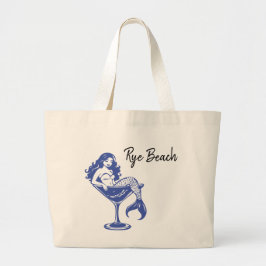 Bolsa Tote Grande Vintage Mermaid in a Martini Glass