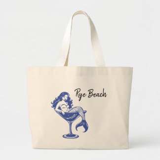 Bolsa Tote Grande Vintage Mermaid in a Martini Glass