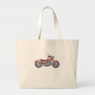 Bolsa Tote Grande Vintage Motorbike Retro Motorcycle Biker Bike Gift