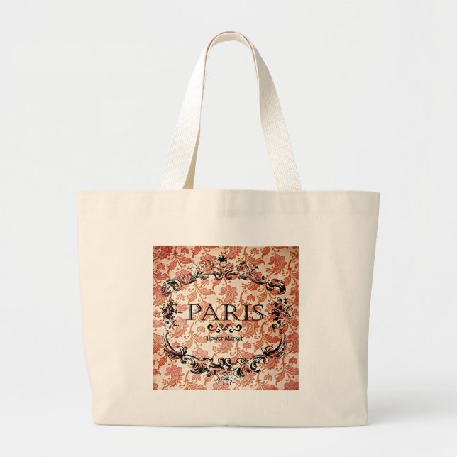 Bolsa Tote Grande Vintage Paris Damask (Frente)