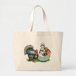 Bolsa Tote Grande Vintage Pronto Para Ação De Graças