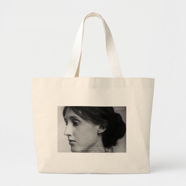 Bolsa Tote Grande Virginia Woolf "Love Autumn" Apaixonando presentes (Frente)