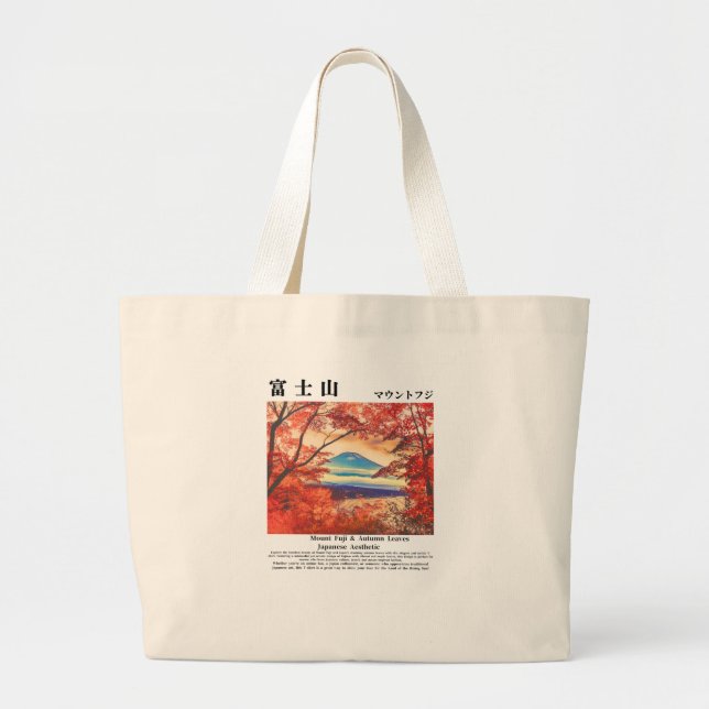 Bolsa Tote Grande Visit Japan – Mount Fuji & Autumn Leaves (Frente)