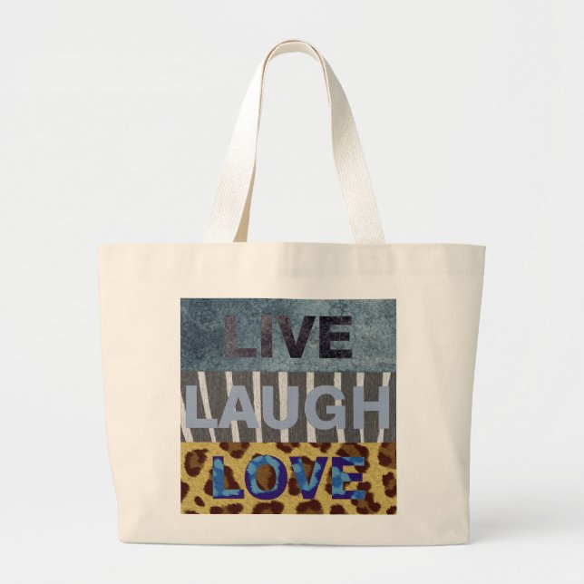 Bolsa Tote Grande Vive o amor do riso (Frente)