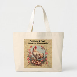 Bolsa Tote Grande Vivendo a Vida de Galinha