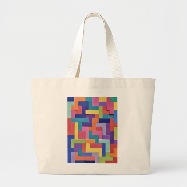 Bolsa Tote Grande Vivid Grid (Frente)