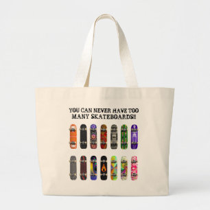 Bolsa Tote Grande Você pode nunca ter skates demais!