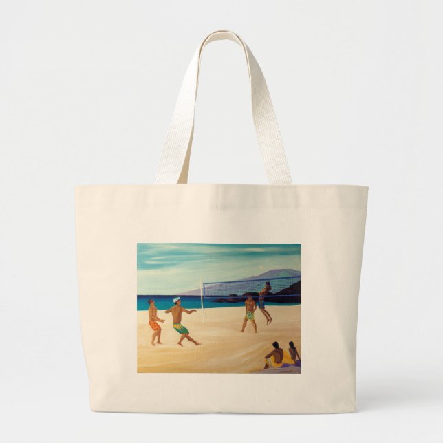 Bolsa Tote Grande Voleibol de praia de Kaanapali (Frente)