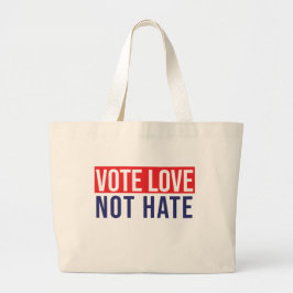 Bolsa Tote Grande Votar amor não odiar