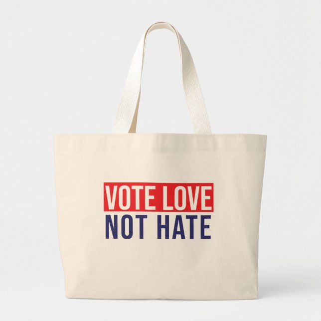 Bolsa Tote Grande Votar amor não odiar (Frente)