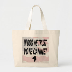 Bolsa Tote Grande Vote Dog com Bandeira Americana