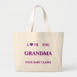 Bolsa Tote Grande Vovó Personalizada Script Larga PINK BAG