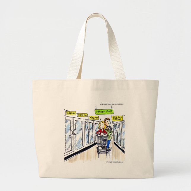 Bolsa Tote Grande Walrus Frozen Comida Section Funny (Frente)