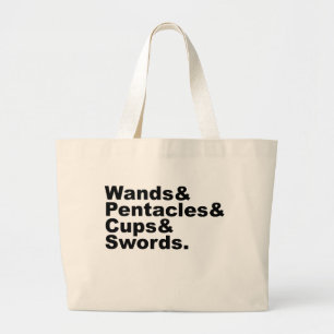 Bolsa Tote Grande Wands & Pentáculos & Copas & Espadas  Cartões de